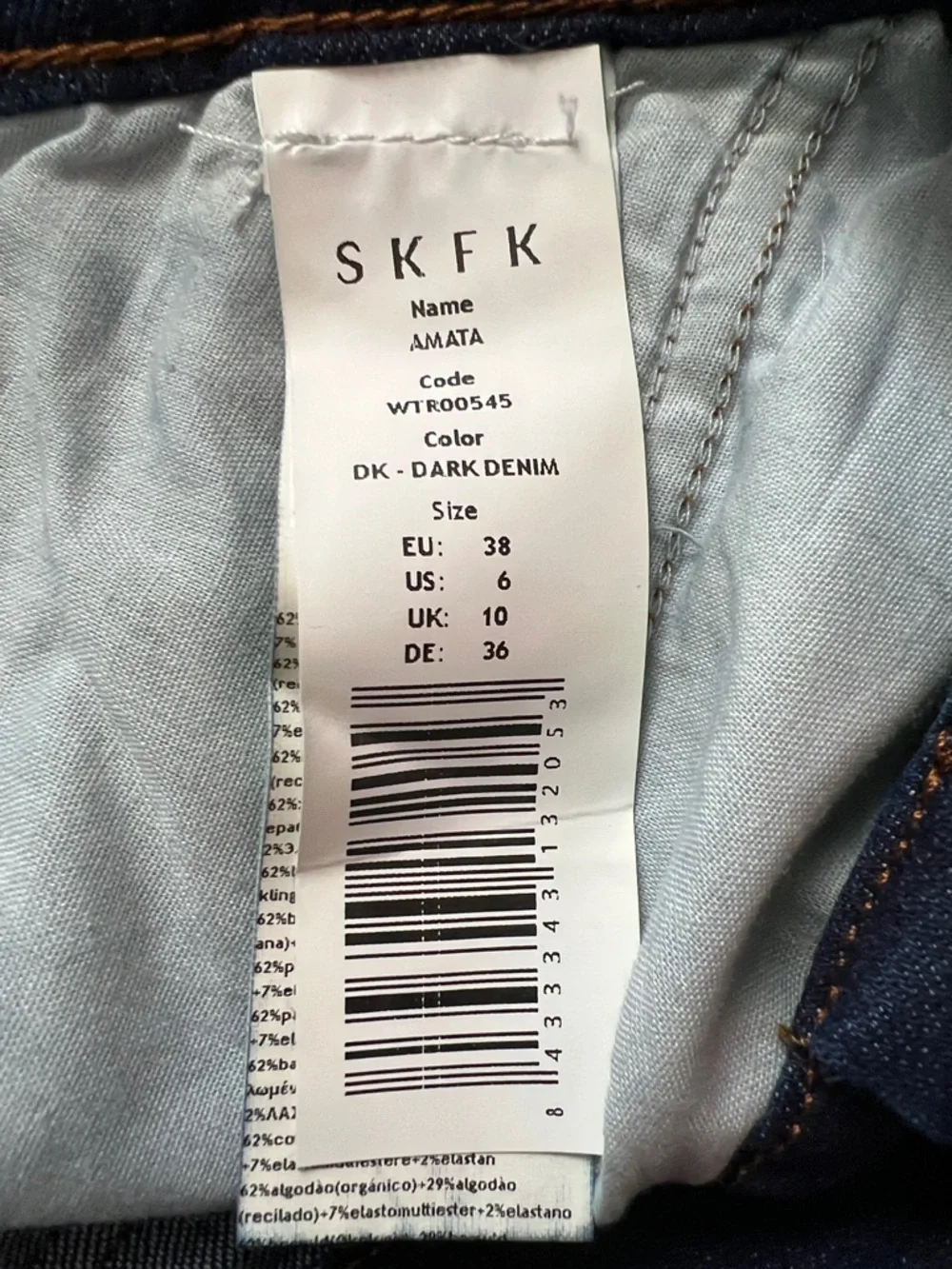SKFK Skunkfunk Amata Pleated Dark Wash Jeans High Rise Straight Leg Size 6 NWT